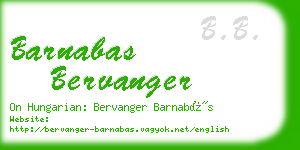 barnabas bervanger business card